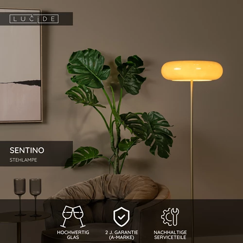 Lucide SENTINO - Stehlampe - Ø 40 cm - 3xG9 - Taupe - USP